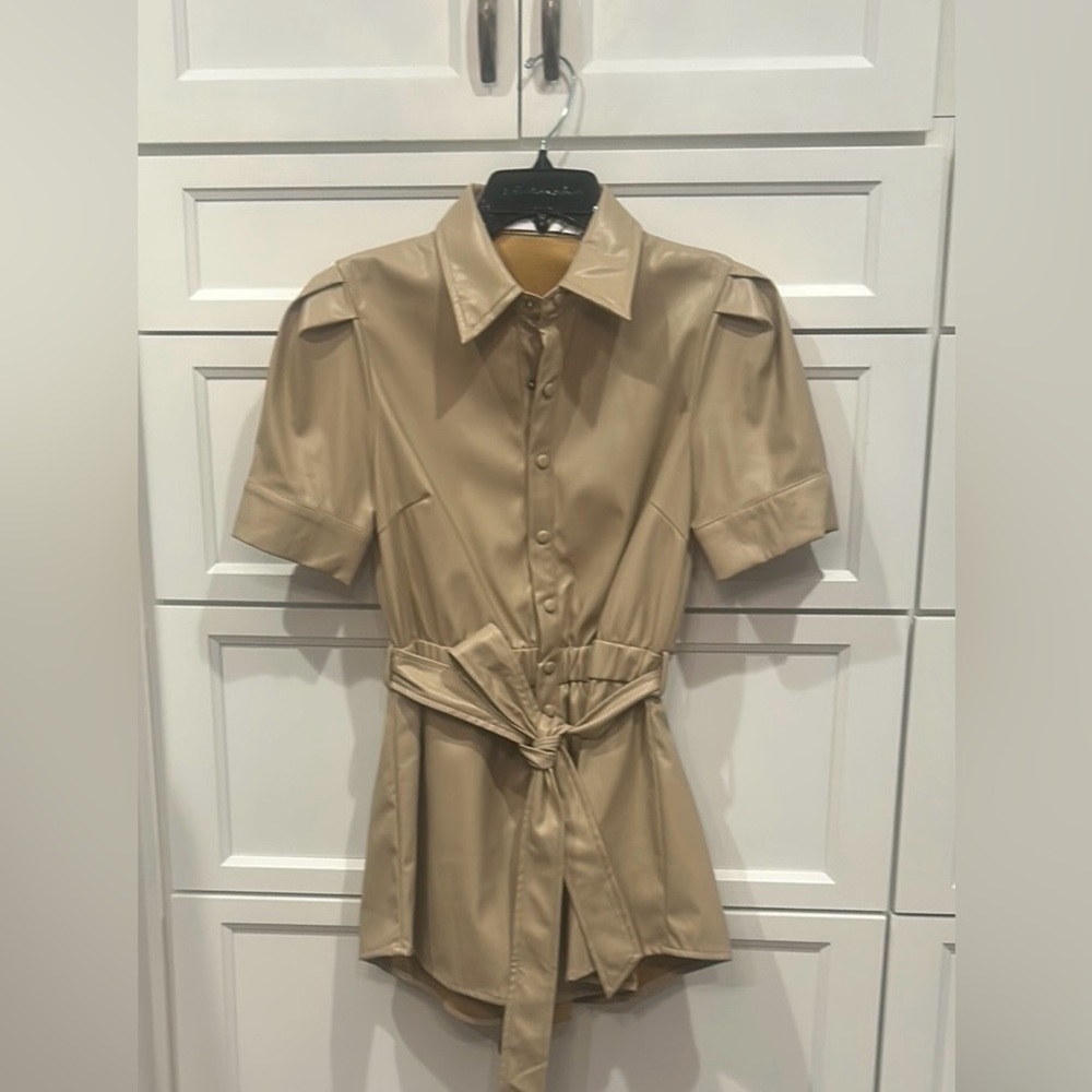 Leather Romper with Belt